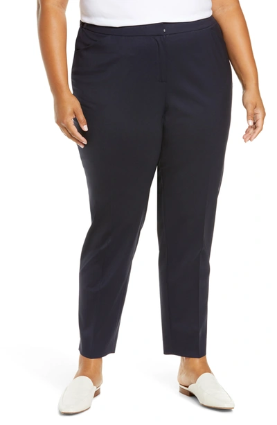 Shop Lafayette 148 Irving Stretch Wool Pants In Ink