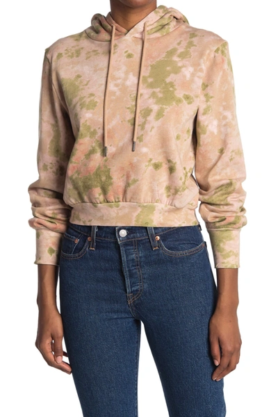 Shop Afrm Cooley Printed Hoodie In Blush Olive Tie Dye