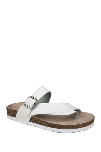 Shop White Mountain Footwear Carly Leather Footbed Sandal In White