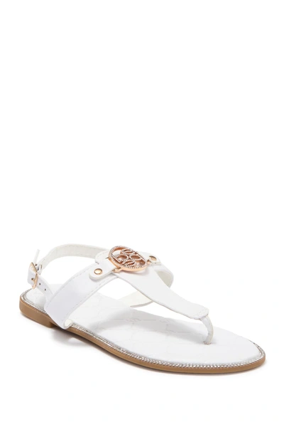 Shop Bebe Medallion T-strap Sandal In White