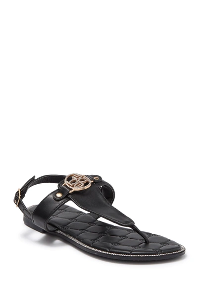 Shop Bebe Medallion T-strap Sandal In Black