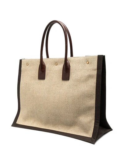 Shop Saint Laurent Rive Gauche Shopping Bag In Beige