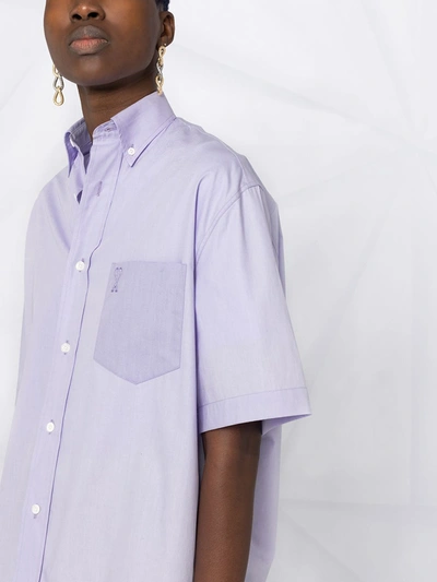 Shop Ami Alexandre Mattiussi Ami De Coeur Cotton Shirt In Violet