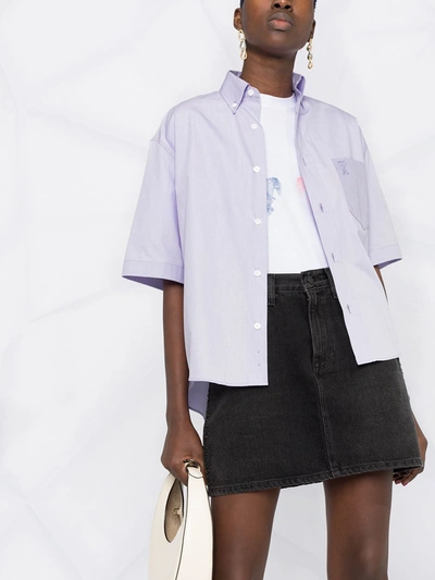 Shop Ami Alexandre Mattiussi Ami De Coeur Cotton Shirt In Violet