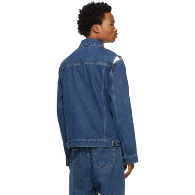 Shop Y/project Blue Denim Classic Peep Show Jacket In Navy