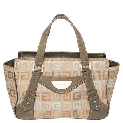 Pre-owned Givenchy Muticolor Monogram Canvas And Leather Tote In Brown