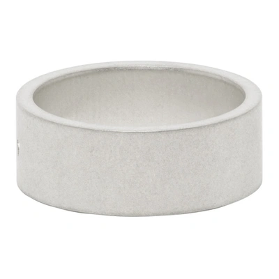 Shop Raf Simons Silver Archive Redux Engraved 'closer' Ring In 00082 Silve