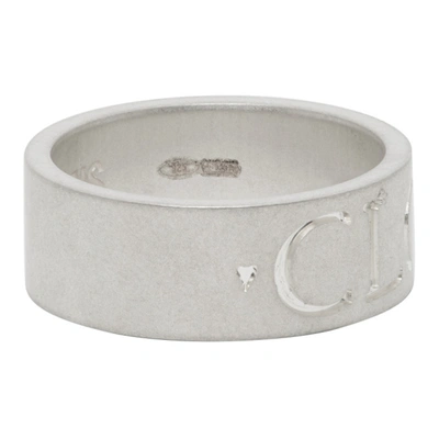 Shop Raf Simons Silver Archive Redux Engraved 'closer' Ring In 00082 Silve