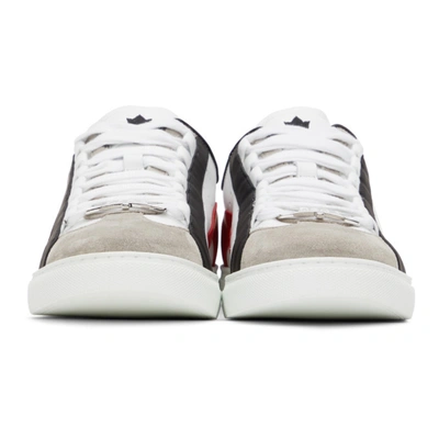 Shop Dsquared2 White 551 Box Sole Sneakers In M244 White + Red