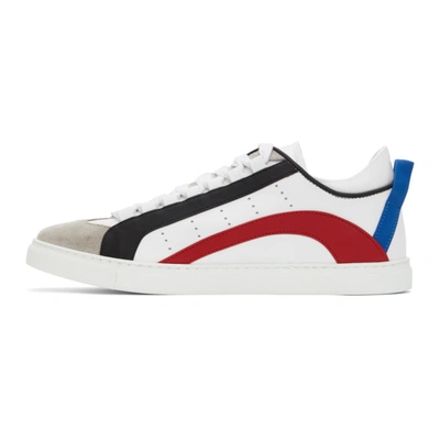 Shop Dsquared2 White 551 Box Sole Sneakers In M244 White + Red