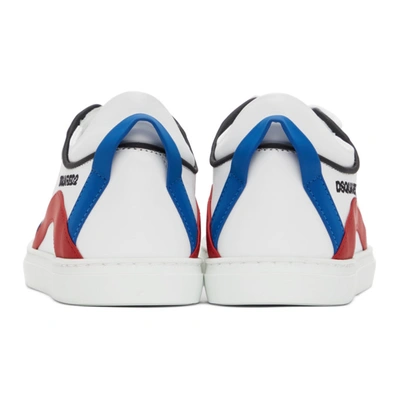 Shop Dsquared2 White 551 Box Sole Sneakers In M244 White + Red