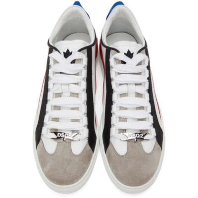 Shop Dsquared2 White 551 Box Sole Sneakers In M244 White + Red