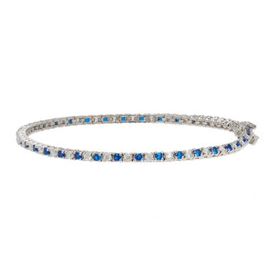Shop Hatton Labs Ssense Exclusive Navy & White Tennis Bracelet In Blue/white