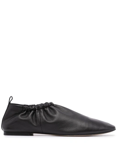 Shop 3.1 Phillip Lim / フィリップ リム Ruched-details Leather Slippers In Black