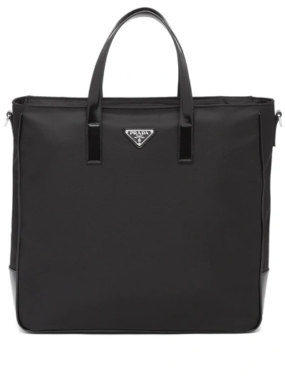 Shop Prada Re-nylon Tote Bag In Black