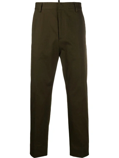 Shop Dsquared2 Cropped Tailored Trousers In Green