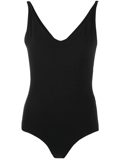 Shop Acne Studios V-neck Bodysuit In Black