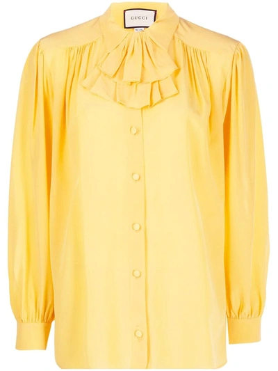 Shop Gucci Crêpe De Chine Shirt In Yellow