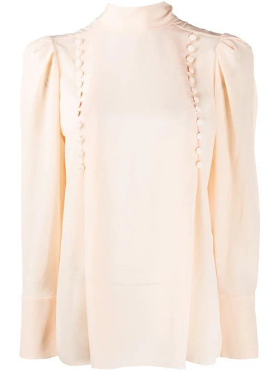 Shop Givenchy Blouse With Decorative Buttons In Beige