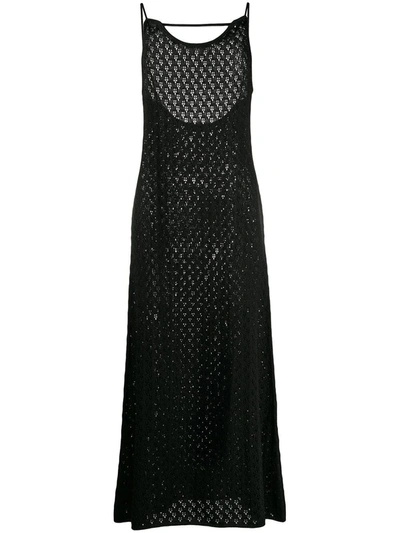 Shop Jil Sander Crochet Dress In Black