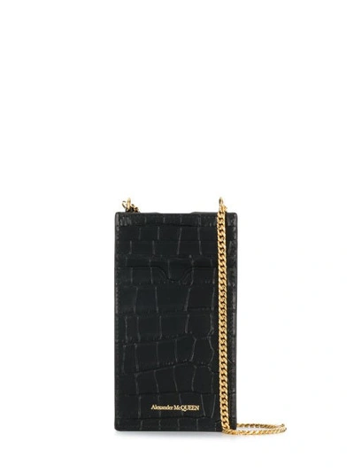 Shop Alexander Mcqueen Phone And Card Case In Black