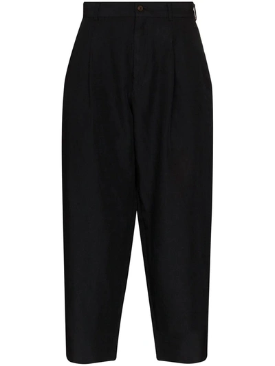 Shop Homme Plus Comme Des Garcons Cropped Tailored Trousers In Black