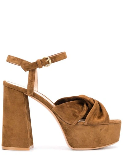 Shop Gianvito Rossi Platform Sole Sandals In Brown