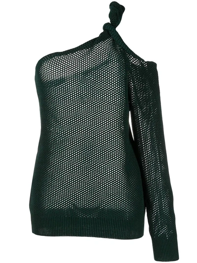 Shop Givenchy Asymmetrical Top In Mesh In Green