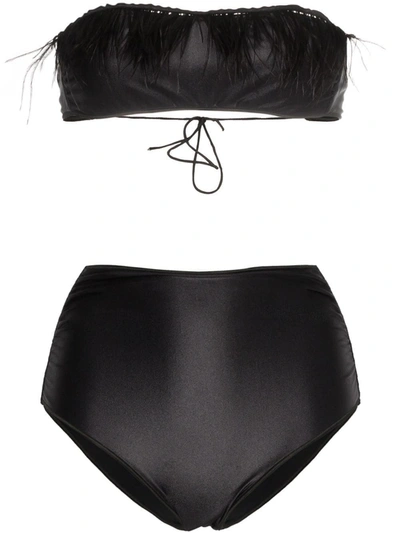 Shop Oseree Plumage Bikini In Black