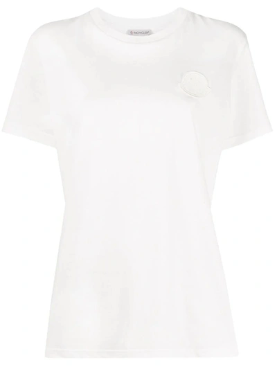 Shop Moncler Logo-patch T-shirt In White