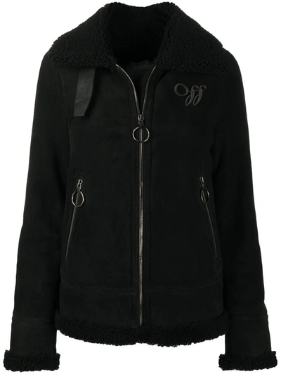 Shop Off-white Off Embroidered Jacket In Black