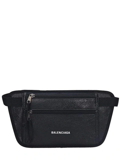 Shop Balenciaga Weekend Belt Wallet In Black