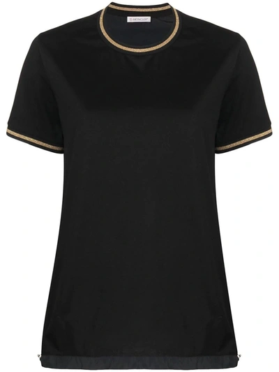 Shop Moncler T-shirt With Sparkling Details In Black