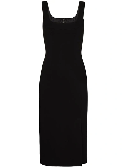 Shop Dolce & Gabbana Sleeveless Jersey Calf-length Dress In Black