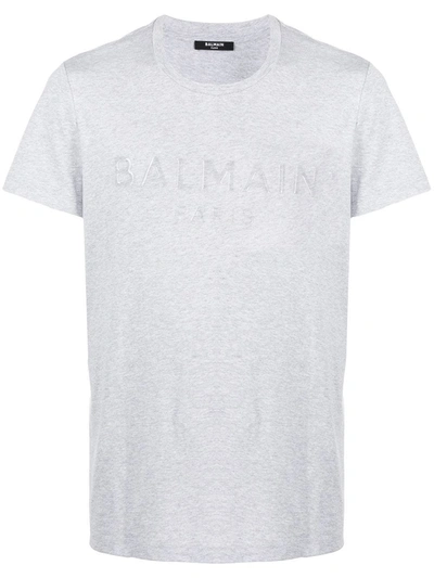 Shop Balmain T-shirt With Logo In Grey
