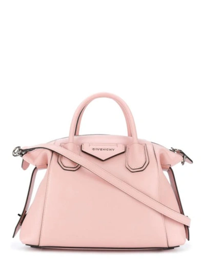 Shop Givenchy Small Antigona Soft Bag In Smooth Leather In Pink