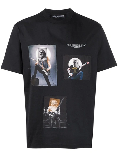 Shop Neil Barrett The Rockstar Gods Printed T-shirt In Black