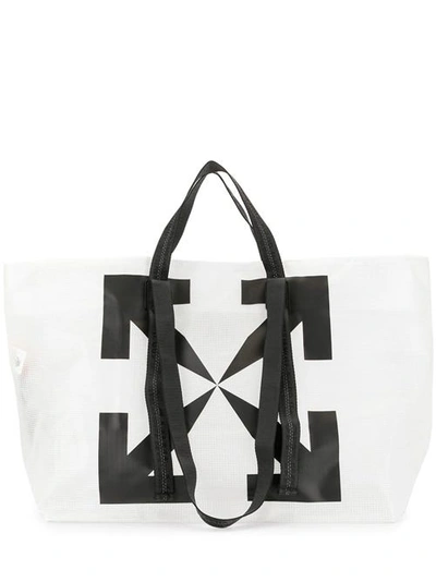 Shop Off-white Arrows Tote Bag In White