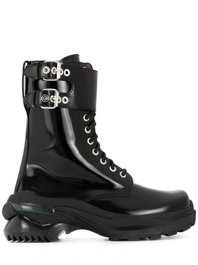 Shop Maison Margiela Chunky Platform Combat Boots In Black