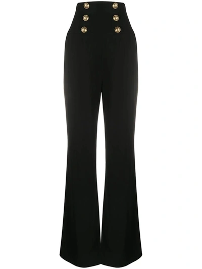 Shop Balmain High-waisted Trousers With Black Corset