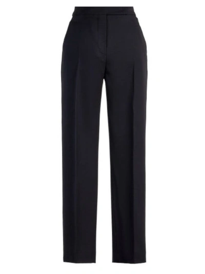 Max Mara Oncia Wool Granite Trousers In Black | ModeSens