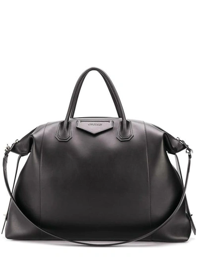 Shop Givenchy Antigona Soft Xl Bag In Smooth Leather In Black