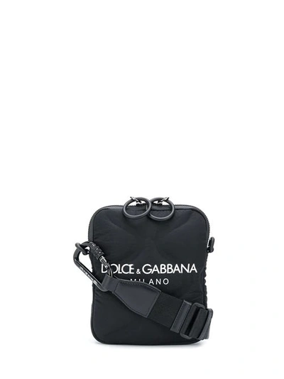 Shop Dolce & Gabbana Nylon Palermo Tecnico Messenger Bag With Logo Print In Black