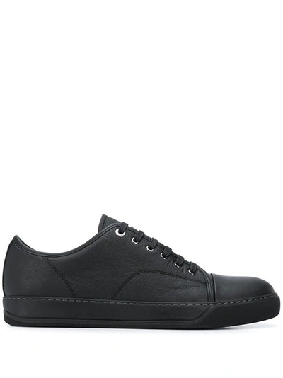 Shop Lanvin Ddb1 Grained Leather Sneakers In Black