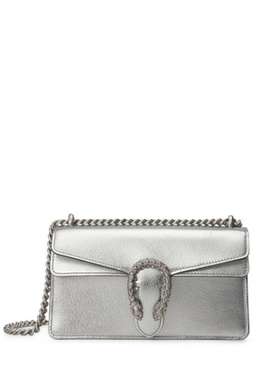 Shop Gucci Dionysus Small Shoulder Bag In Silver