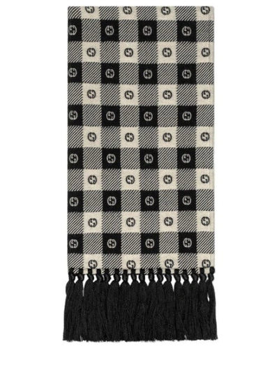 Shop Gucci G Check Wool Scarf In Multicolor