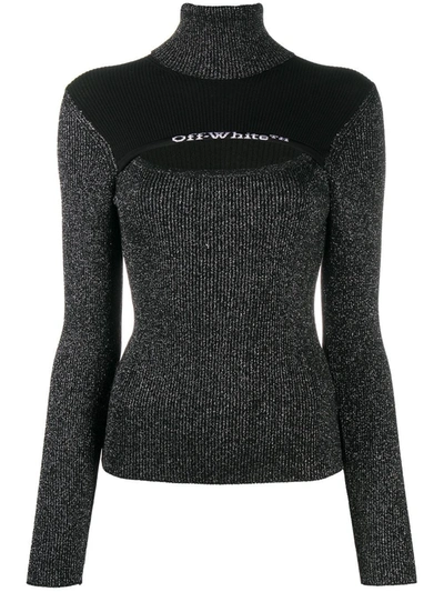 Shop Off-white Ribbed-knit Jumper With Logo In Black