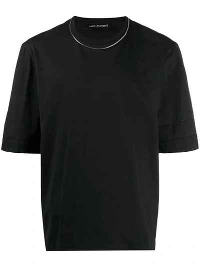 Shop Neil Barrett Travel Chain Rolled Up Jersey T-shirt In Black