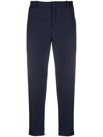 Shop Neil Barrett Tapered Cropped Trousers In Blue