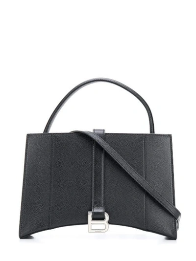 Shop Balenciaga Hourglass Small East-west Tote Bag In Black